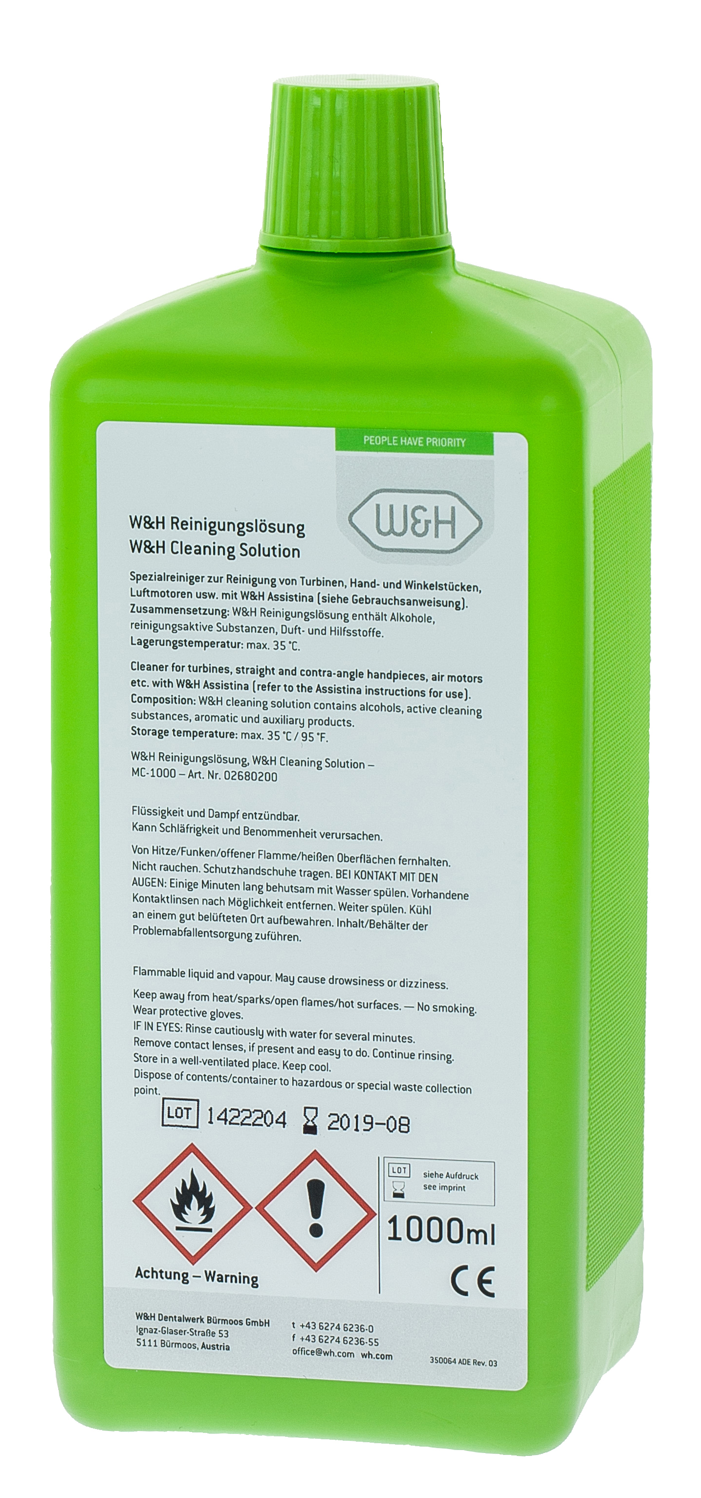 Жидкость очищающая MC-1000 W&H 02680200