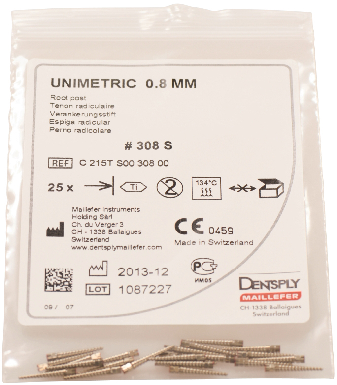 Штифты титановые Unimetric (25 шт) Dentsply Sirona